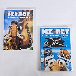 Ice Age Dawn Dinosaurs Continental Drift DVD Lot Movie Set Kids Family 2-Pack
